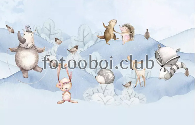 птицы, животные, носорог, заяц, кролик, ежик, детские, для мальчика, для девочки, зима