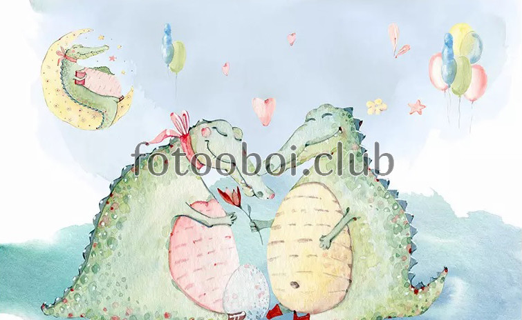 крокодилы, воздушные шарики, любовь, детские, для девочки, для мальчика