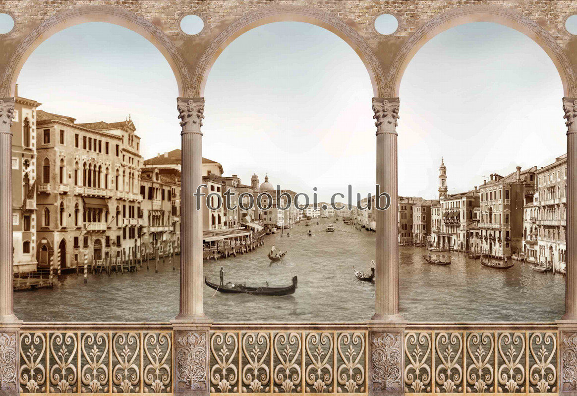 гондола, Венеция, арка, старина, море, вода, океан, узоры