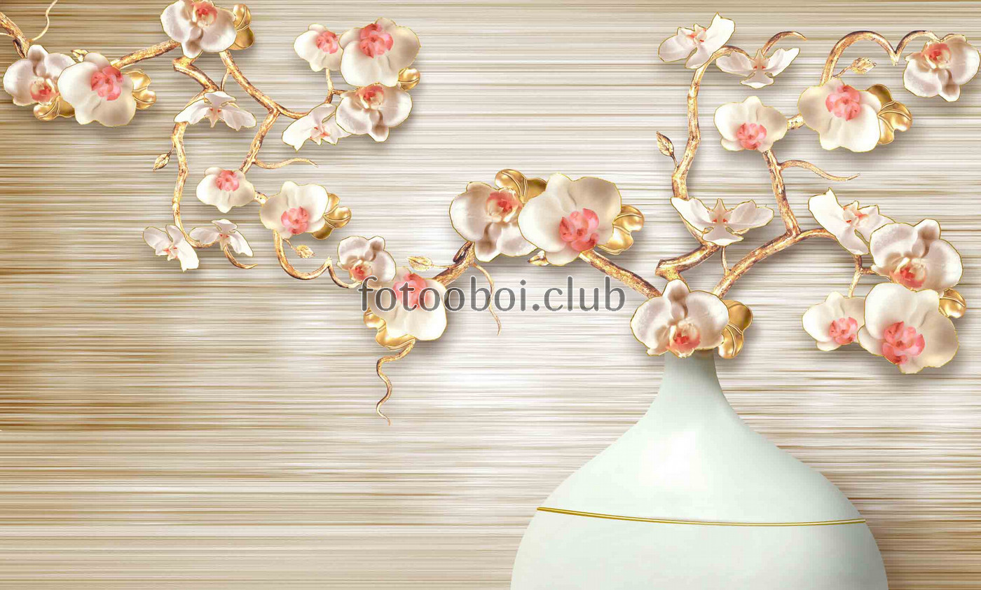 орхидея, цветок, белая орхидея, белые, растение,ваза, бежевые