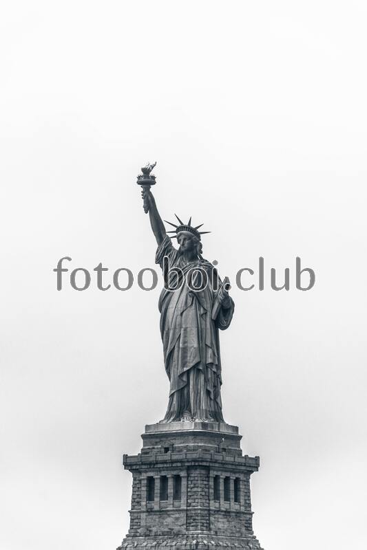 Статуя свободы, Нью-Йорк, черно-белые, Америка, США, манхэттен