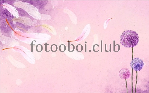 одуванчики, абстракция, цветы, перья, 3д, 3d, розовые
