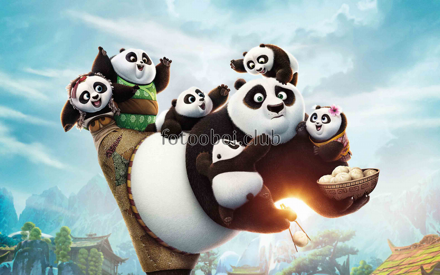 мультик, панда, Panda, мультфильм, для детей, детские, на стену 