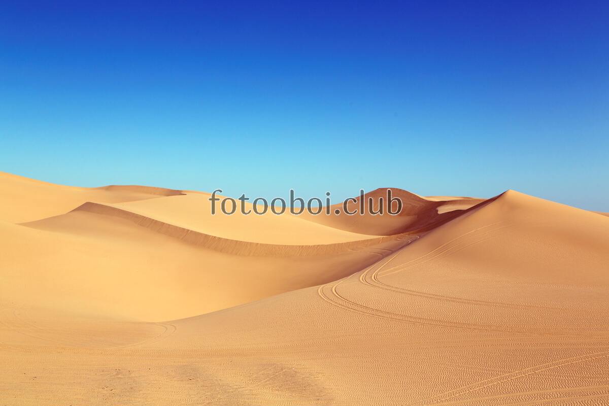 пустыня, дюны, день, облака, пустота