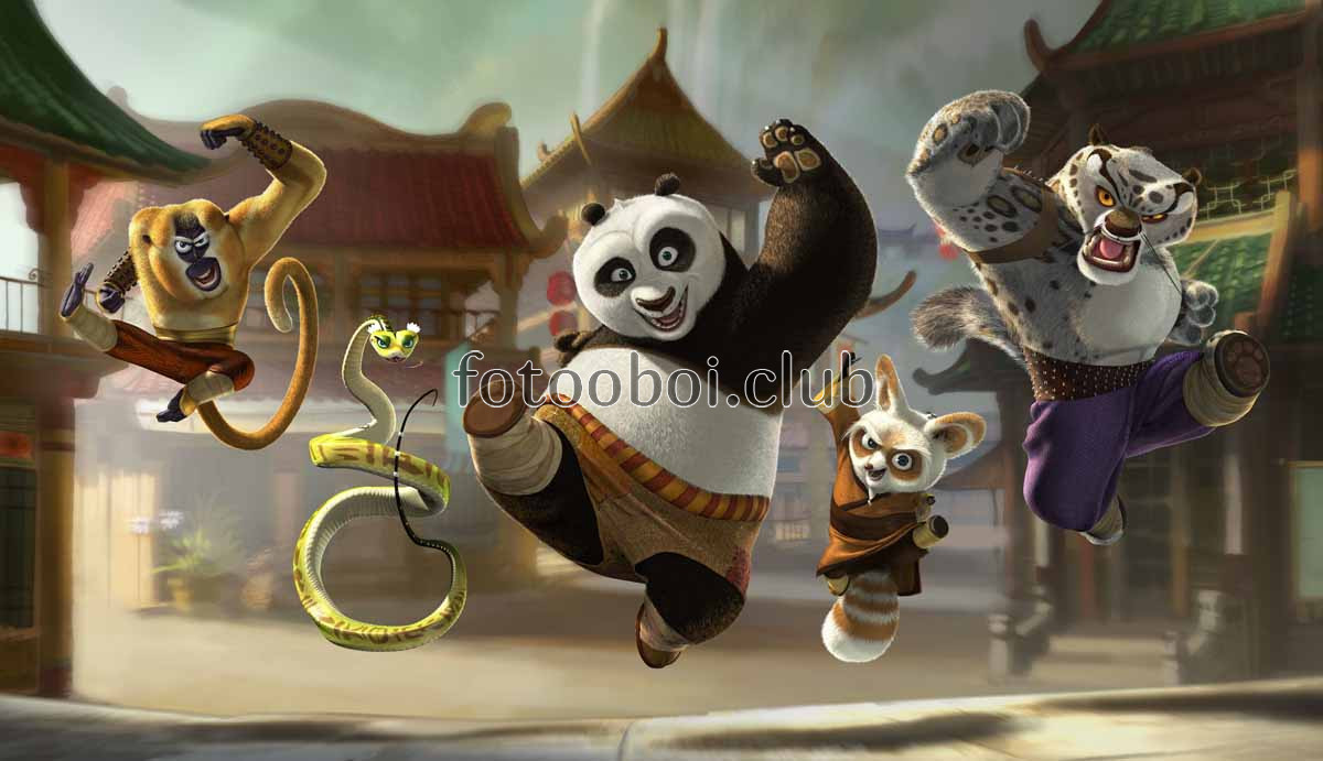 Кунг фу панда, тигр, змея, обезьяна, 3д, 3d, для мальчика, детские