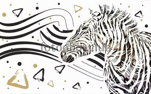 зебра, животные, дизайнерские, золото, абстракция