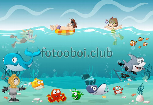 подводный мир, рыбы, дети, отдых, детские, для мальчика, для девочки