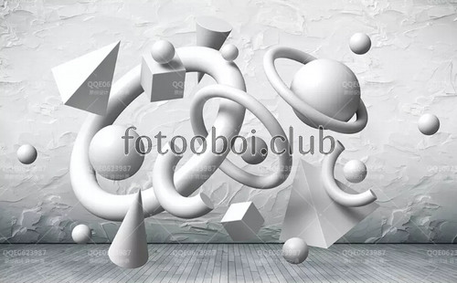 геометрические фигуры, шар, кольцо, треугольник, 3д, 3d, абстракция