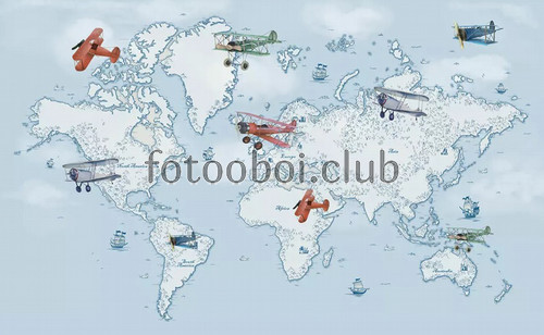 самолеты, корабли, карта мира, детские, для мальчика, для подростка