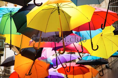 архитектура, зонты, аксессуары, яркие, зонт