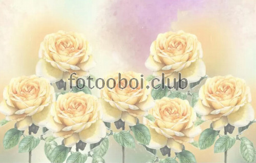 желтые розы, акварель, живопись