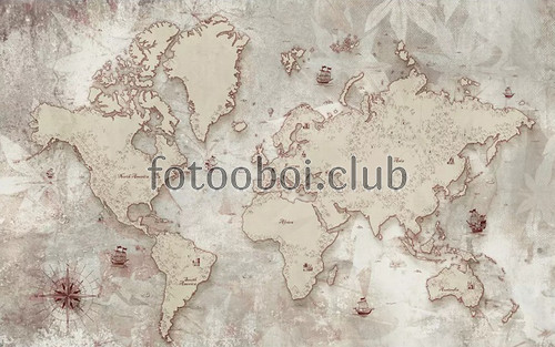 карта мира, карта, детская карта, детские, для детей, корабль, корабли, бежевые