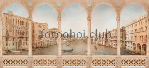 старина, гондолы, Венеция, фреска, трещины, дом, арка, узоры, широкие 