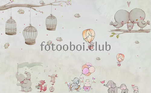 птицы, воздушные шары, слоники, клетки, детские, для мальчика, для девочки