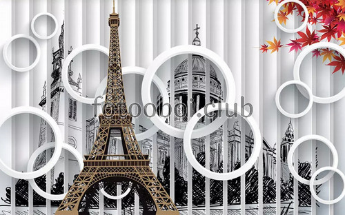 Париж, башня, кольца, 3д, 3d