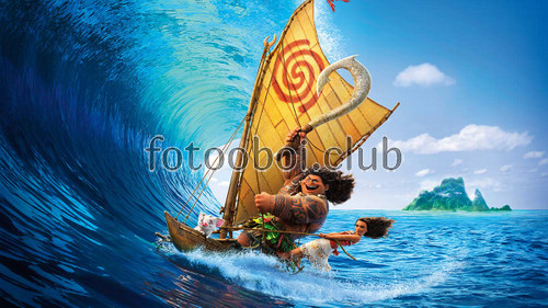 весло, Мауи, Моана, детские, для мальчика, для девочки, волна, океан, море, 3д, 3d, плод, парусник, лодка