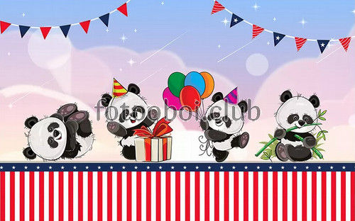 праздник, воздушные шарики, панды, забор, детские, для мальчика, для девочки