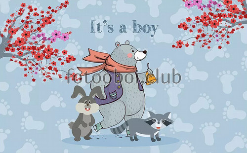 медведь, енот, заяц, кролик, лапы, следы, детские, для мальчика, для девочки