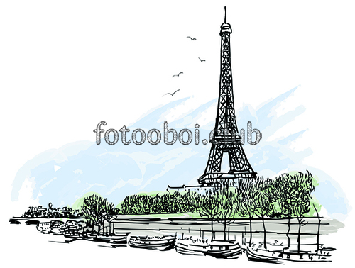 натюрморт, Париж, Эйфелева башня  