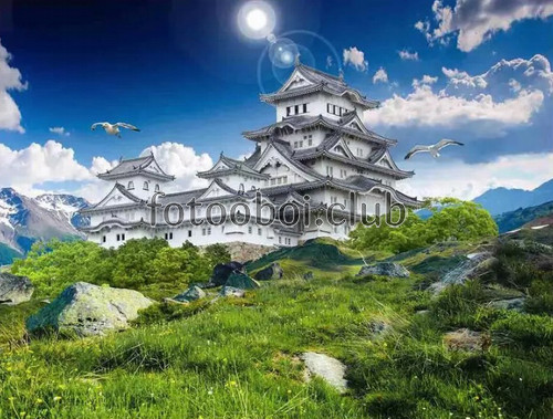 дом, замок, япония, китай, природа