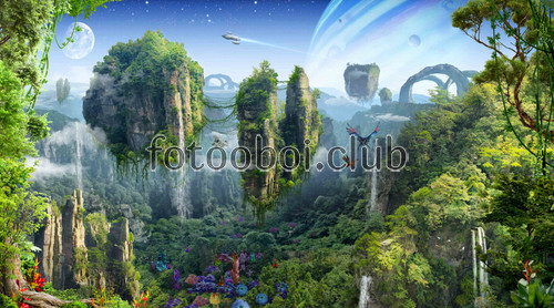планета, фантастика, джунгли, природа, космос, растения 