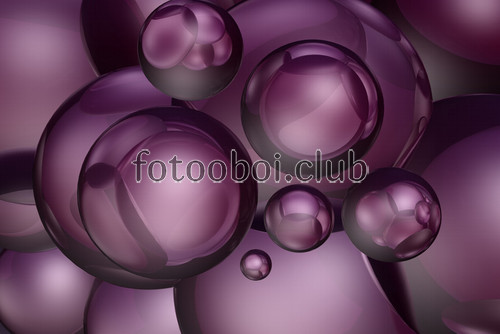 пузыри, шарика, шары, фиолетовые, 3д, 3d, дизайнерские, на стену, стена