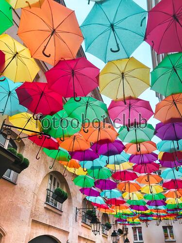архитектура, зонты, аксессуары, яркие, зонт