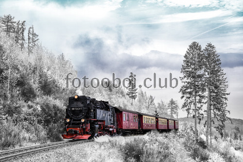 поезд, зима, железная дорога