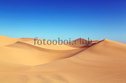 пустыня, дюны, день, облака, пустота