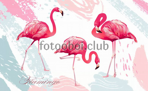 розовые фламинго, абстракция, дизайнерские, 3д, 3d