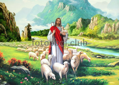 иесус, адам, авраам, овцы, животные, природа, горы, холмы, святой